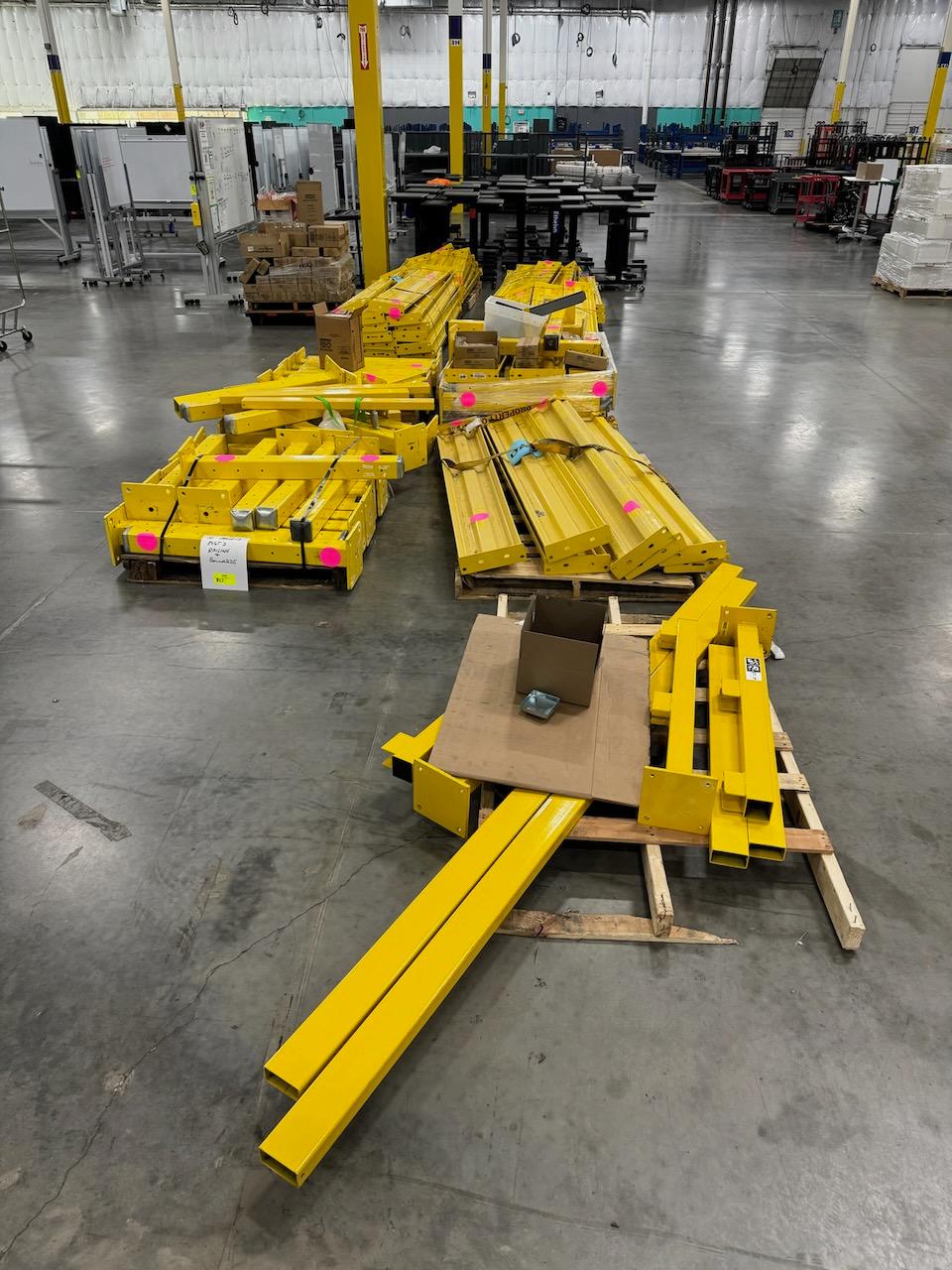 Yellow Steel Railing and Bollards