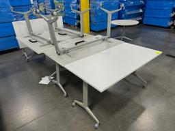 Rolling White Fold-Down Table