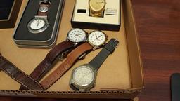 Box Lot of Men's Watches - Seiko, Hamilton, Timex