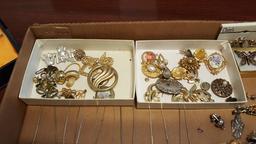 Box lot of Costume Jewelry and Japanese Comb