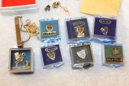 1 Lot of Lapel Pins, Gold Tooth, Sterling Money Clip