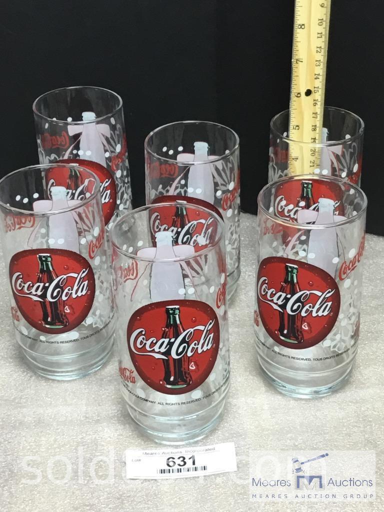 Six Coca-Cola Glasses