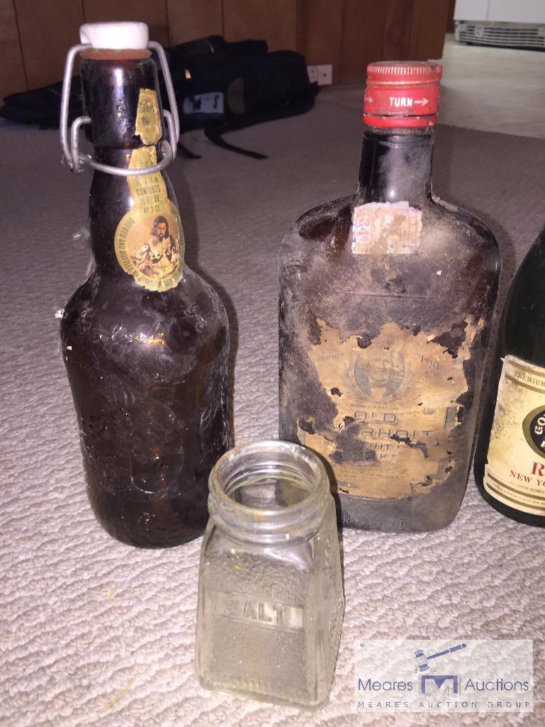 Large lot of assorted jars & bottles