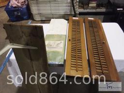 Wooden shelf, wooden blinds and new shelf kit