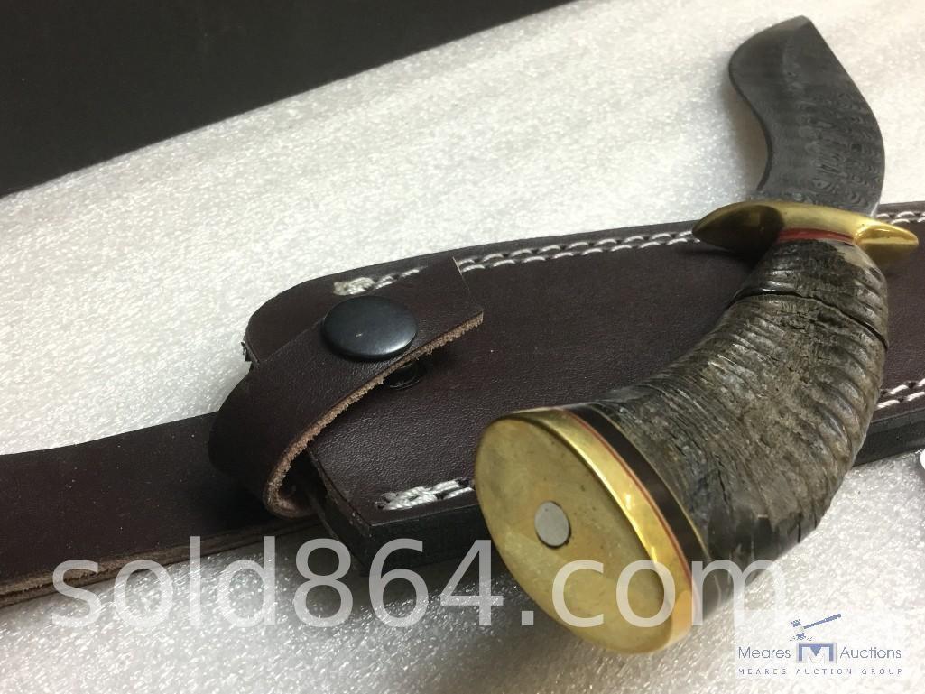 DAMASCUS BLADE -CURVED WITH SHEATH