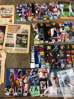 Large lot of sports card magazines and newspapers