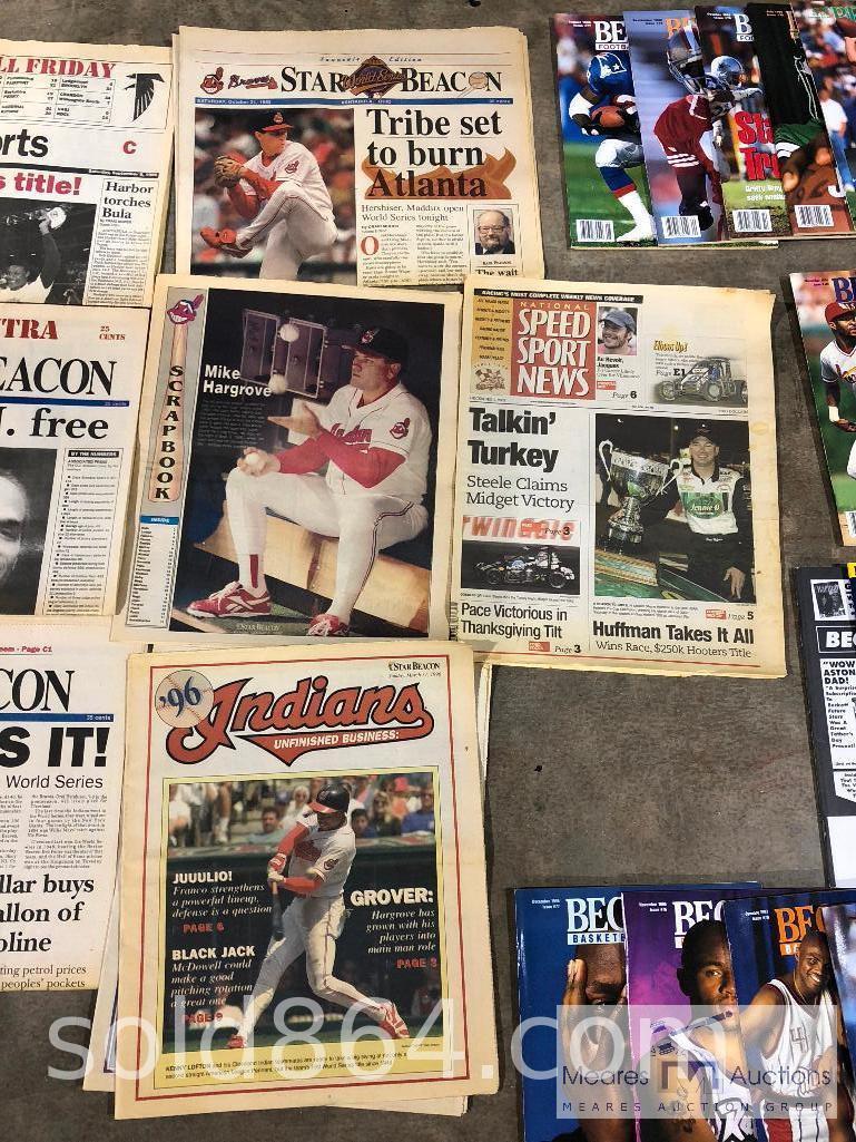 Large lot of sports card magazines and newspapers