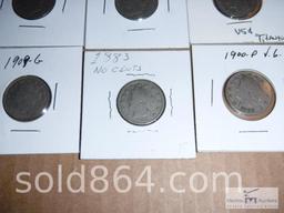 Group of (10) mixed date and mint Liberty V nickels