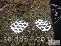 Group of (2) metal outdoor patio chairs