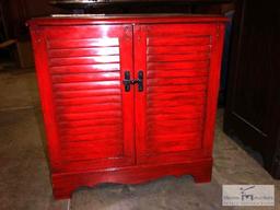 Red filing cabinet/LP storage cabinet