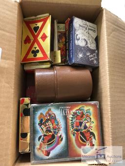 Box lot of mixed playing cards
