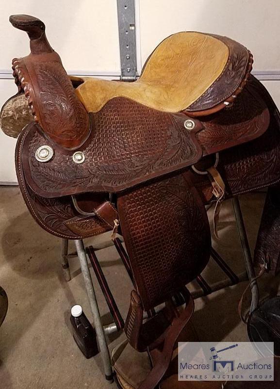 Western Saddle, Leather, Pleasure with equation seat