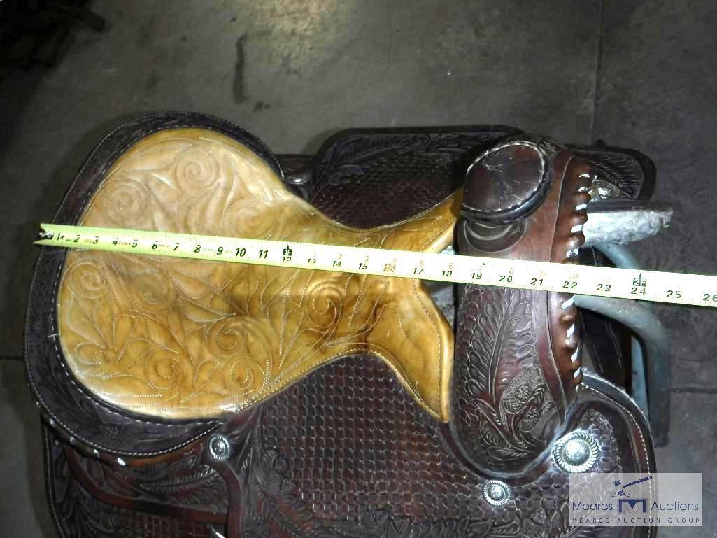 Western Saddle, Leather, Pleasure with equation seat