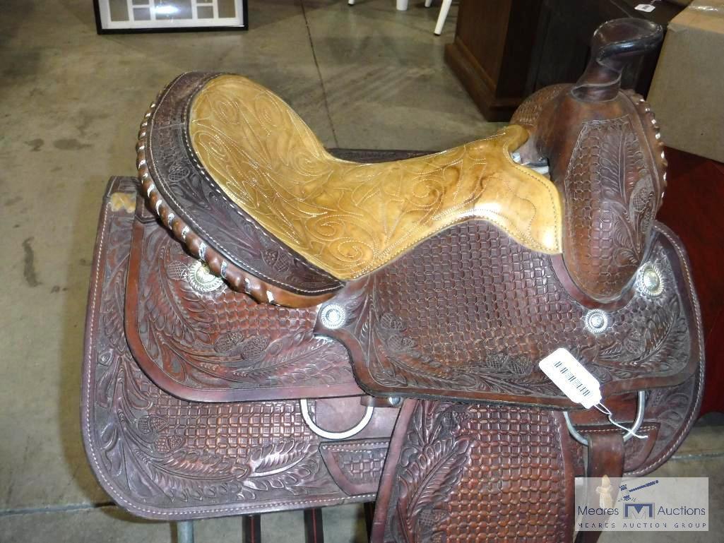 Western Saddle, Leather, Pleasure with equation seat