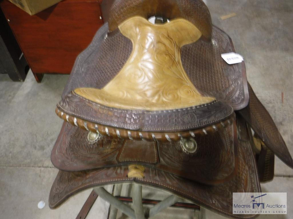 Western Saddle, Leather, Pleasure with equation seat