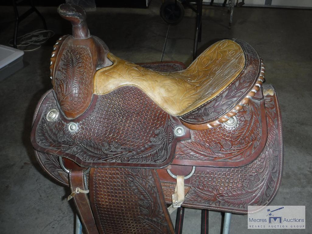 Western Saddle, Leather, Pleasure with equation seat