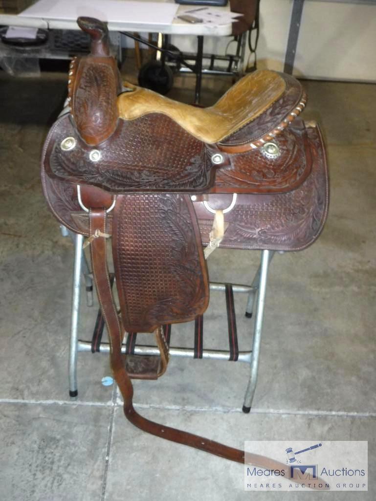 Western Saddle, Leather, Pleasure with equation seat