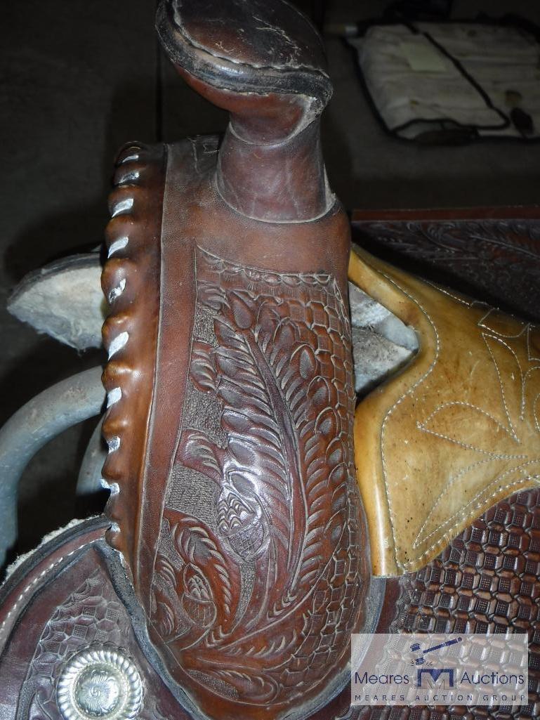 Western Saddle, Leather, Pleasure with equation seat