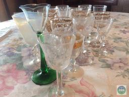 Lot of Cordials and Crystal Stems