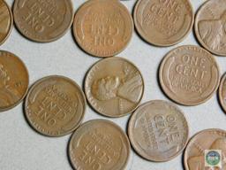 1926-D Lincoln wheat cents - one-half roll (25)