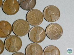 1917-D Lincoln wheat cents - one-half roll (25)