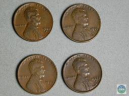 1933-D Lincoln wheat cents - lot of 5 - VG+ condition