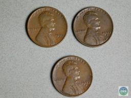 1933-D Lincoln wheat cents - lot of 5 - VG+ condition