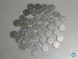 Roll of Canadian nickels - all 1940s