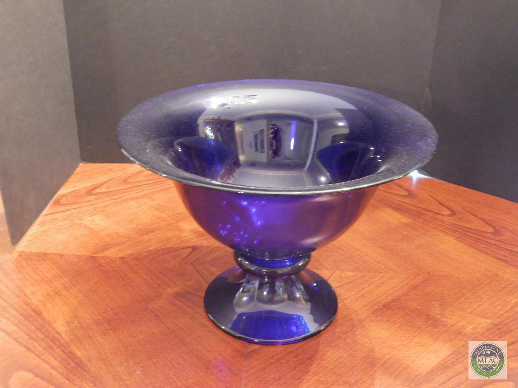 Large Blue fruit compote/serving bowl