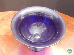 Large Blue fruit compote/serving bowl