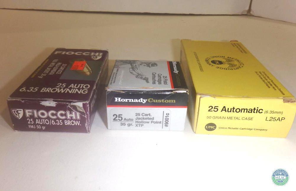 90 Rounds 25 Auto Hornady & UMC & Fiocchi