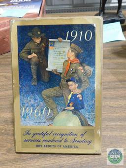 Boy Scouts 50 Year Service Wooden Plague Picture