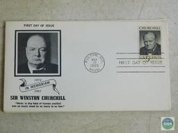 26 Stamped Envelopes Churchill & Babe Ruth Stamps 60's & 70's