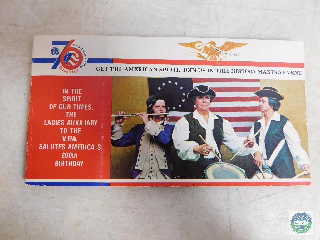 Ladies VFW Auxiliary Bicentennial Postcard Booklet Complete