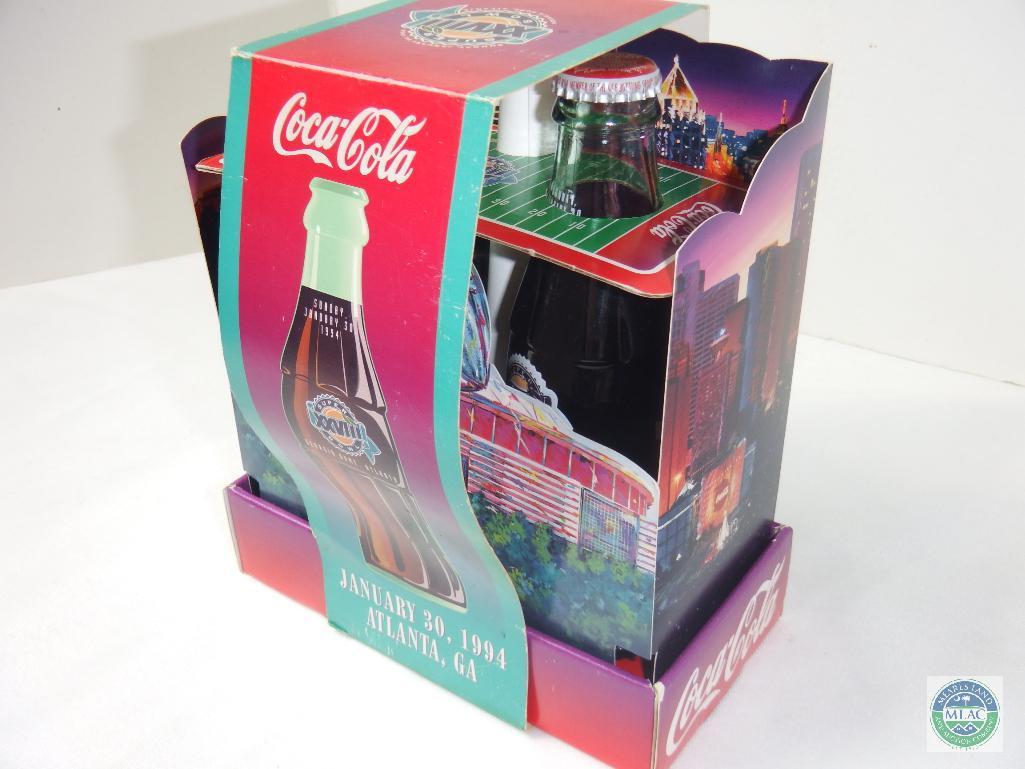 Coca-Cola 2 Pack Boxed Super bowl Set Jan. 30 1994 Full Bottles