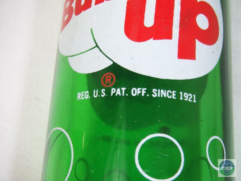 Bubble Up 1 Pint Green Glass Bottle Empty with Cap