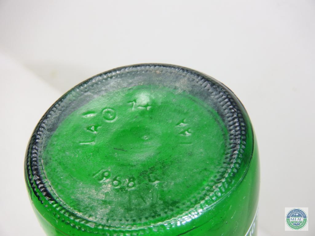 Bubble Up 1 Pint Green Glass Bottle Empty with Cap