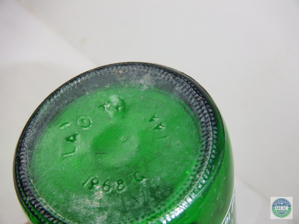 Bubble Up 1 Pint Green Glass Bottle Empty with Cap