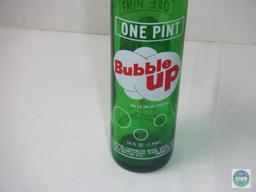 Bubble Up 1 Pint Green Glass Bottle Empty with Cap