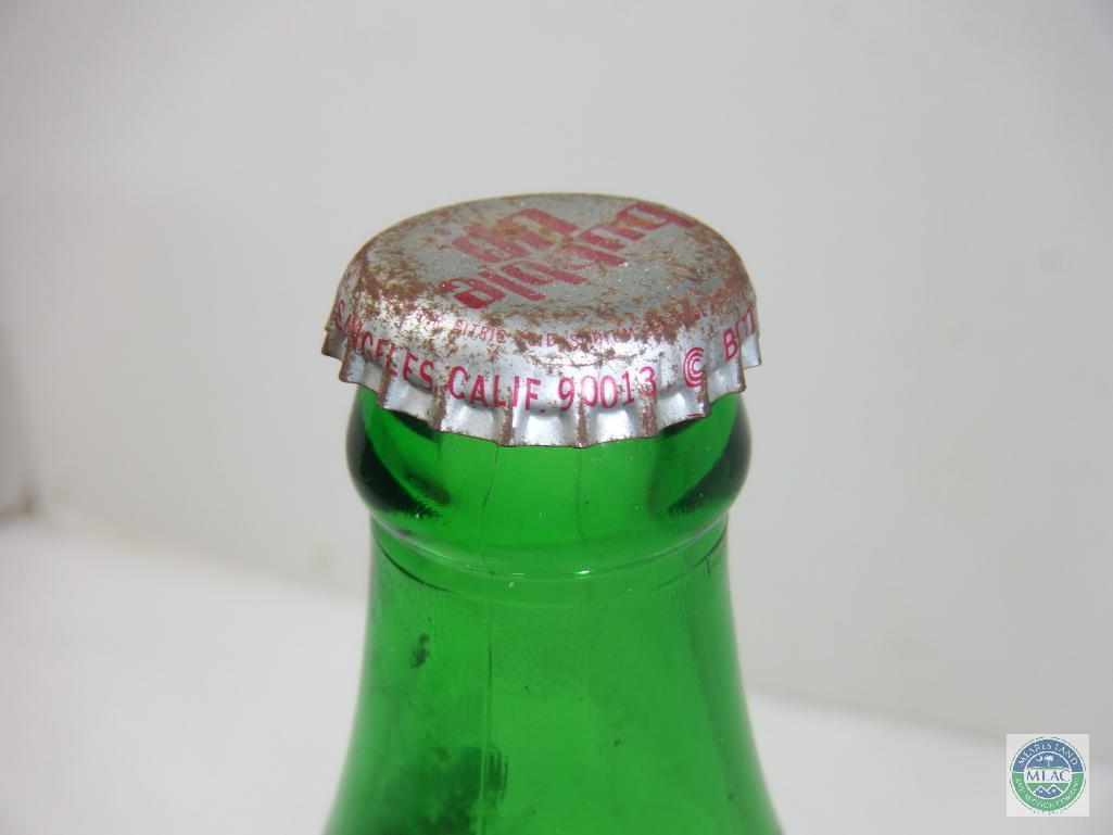 Bubble Up 1 Pint Green Glass Bottle Empty with Cap