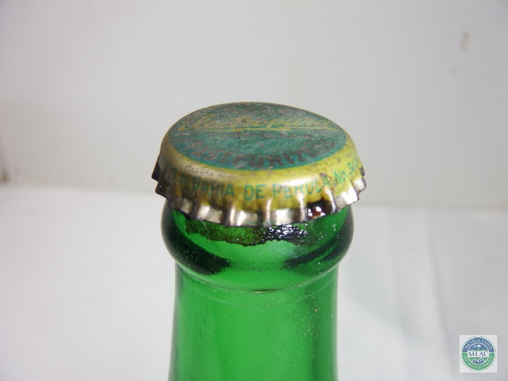 Electropura Green Glass 12 oz Bottle *1/2 Full with Cap