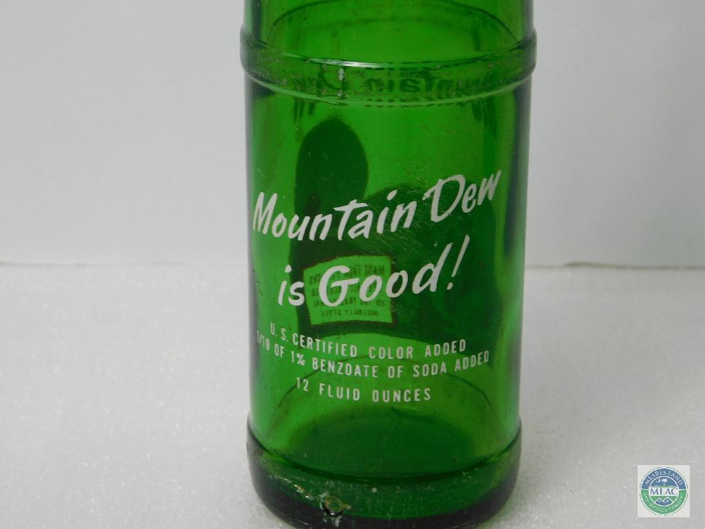Lot of 3 Mountain Dew 10 & 12 oz Green Bottles Empty