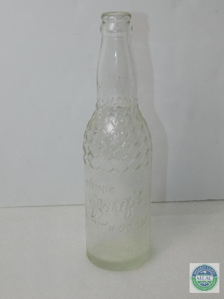 Drink Barq's Textured Glass Bottle Empty 12 oz