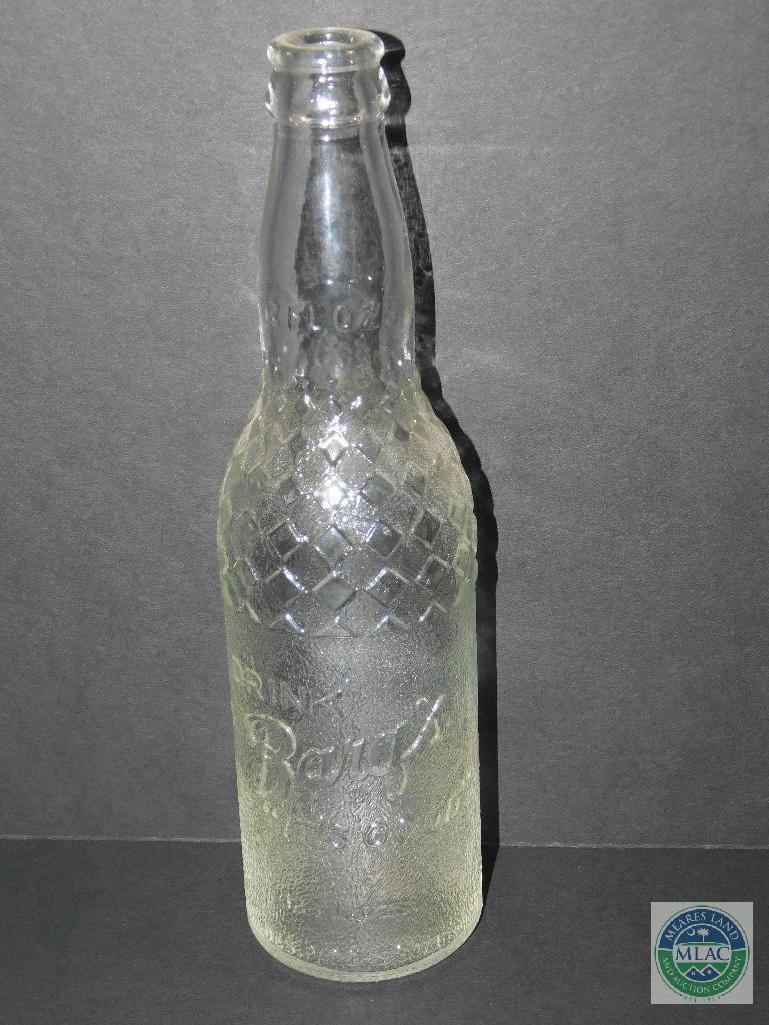 Drink Barq's Textured Glass Bottle Empty 12 oz