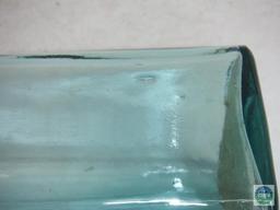 Rectangle Slim Milk Jug Blue tint glass