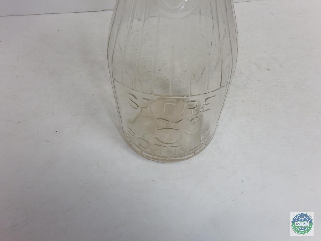 Universal Store Bottle 5 Cent 1 Quart Milk Pink Tint Glass