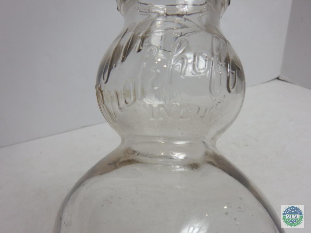 J.H. Brokhoff 1 Quart Clear Glass Milk Bottle