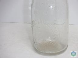 Lebanons Sanitary Dairy 1 Quart Clear Glass Milk Bottle Lebanon PA