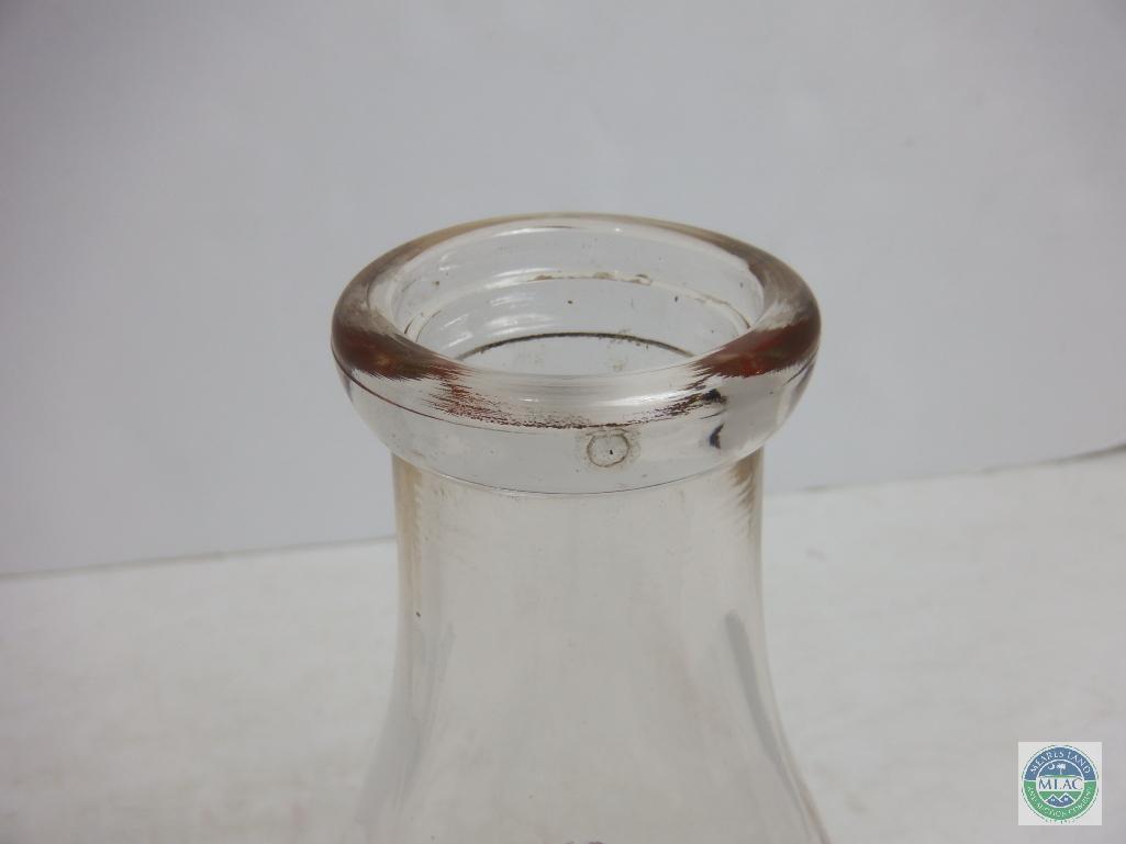 Edw F. Hoff Dairy O.k. Terrace Pint Clear Glass Bottle