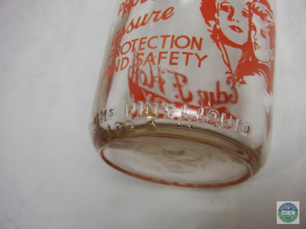 Edw F. Hoff Dairy O.k. Terrace Pint Clear Glass Bottle